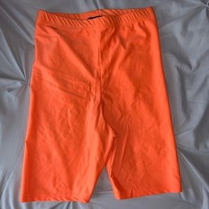 Neon Orange Biker Shorts